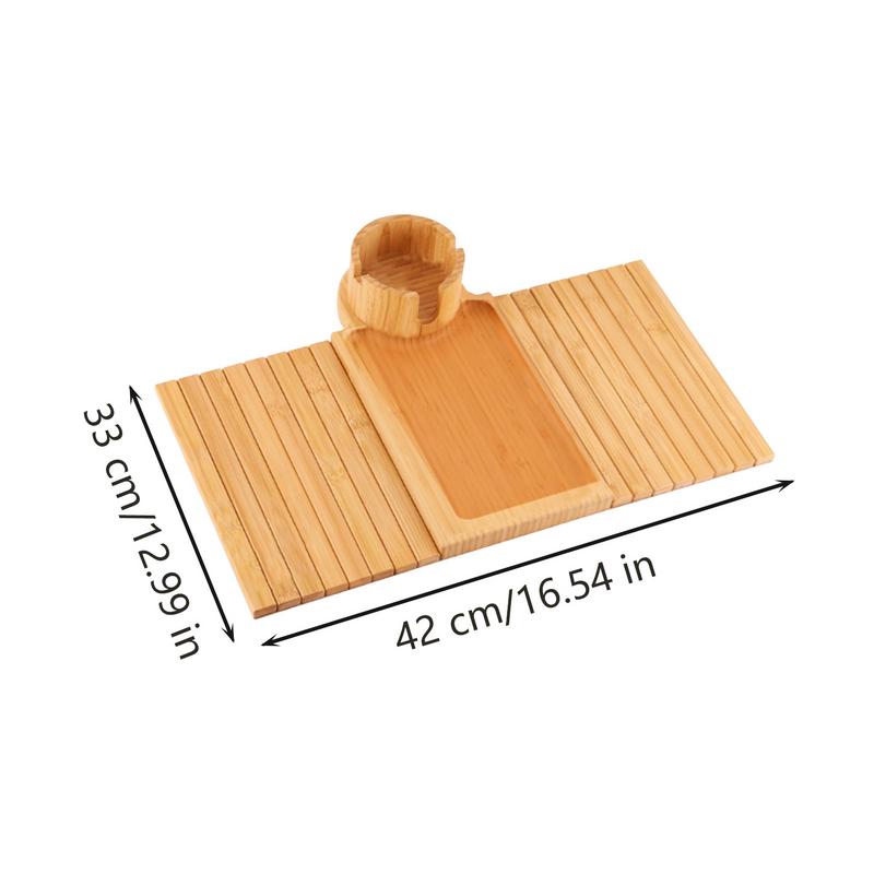 Soffa mugghållare bricka mugghållare för soffa sidobord i trä fällbar träsoffa armstöd bricka för dryck snacks fjärrkontroll telefon