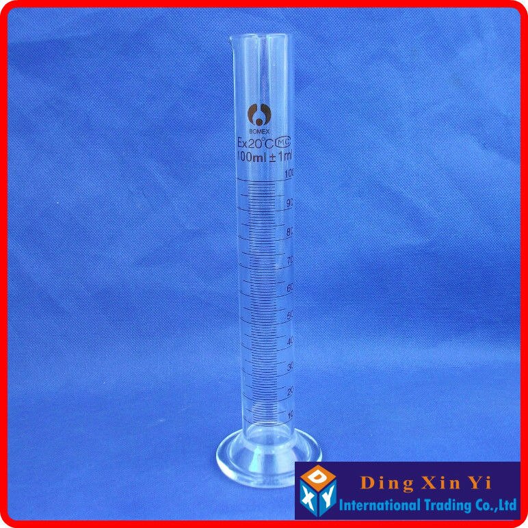 (2 Stuks/partij) 100Ml Glas Maatcilinder Afgestudeerd Cilinder, Meten Afgestudeerden Glas Graduate