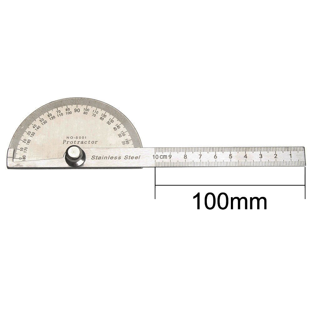 LUBAN Stainless Steel 180 degree Protractor Angle Finder Rotary Measuring Ruler Angle ruler 100mm 150mm 300mm