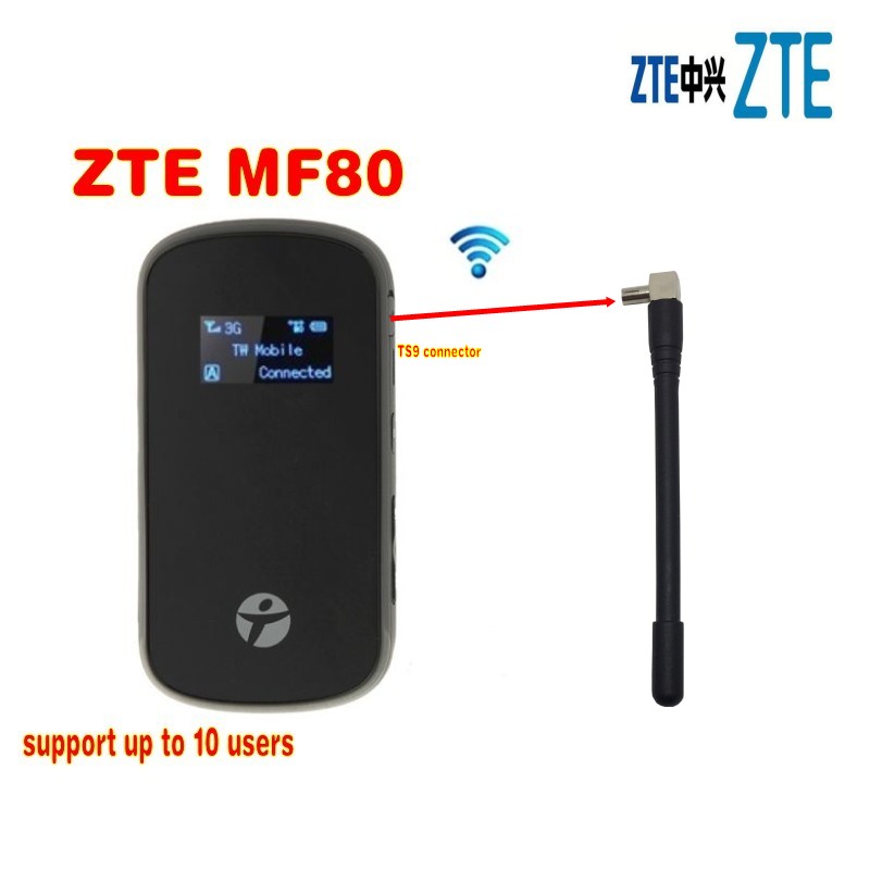 Desbloqueado ZTE MF80 3g 4g wifi router 42mbps mobile hotspot 4g mifi dongle lte router