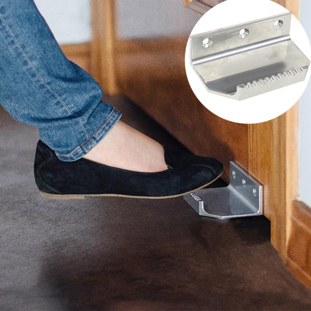 Tirador de puerta de pie sin contacto, soporte para abridor de puerta de baño, funciona con los pies, para oficina y negocios