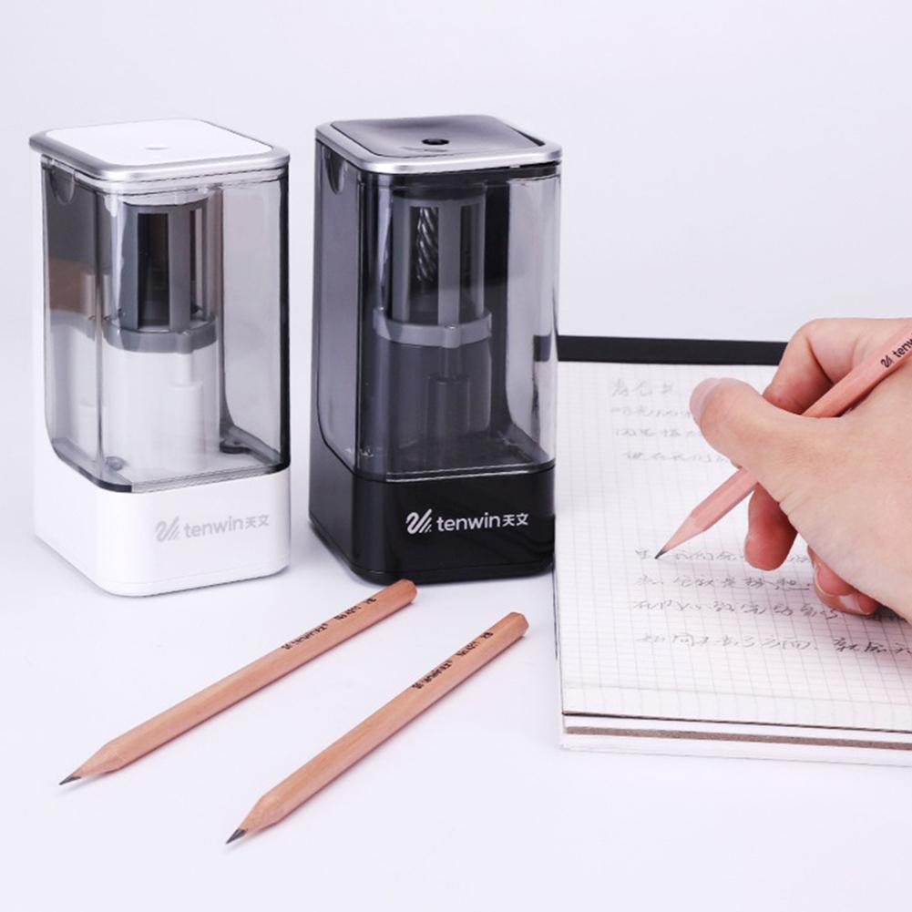 Sacapuntas eléctrico con función de parada automática para lápices de colores, afilador portátil para escuela, aula, oficina y hogar