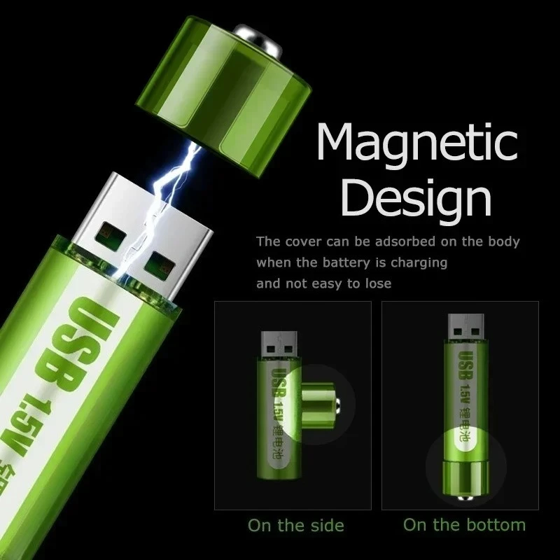 Nuova batteria AA da 1,5 V 1400 mWh/900 mAh Batteria ricaricabile agli ioni di litio USB per telecomando Mouse Piccolo ventilatore Batteria giocattolo elettrico