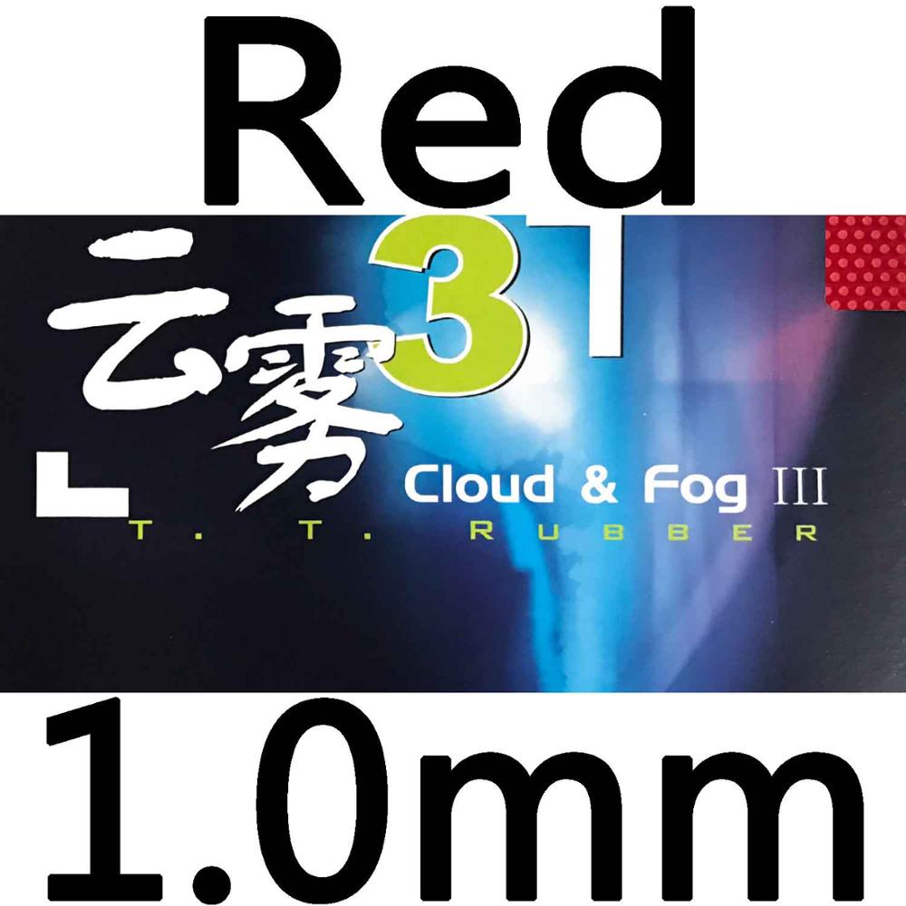 DHS Cloud &amp; Fog III lungo pips-out tennis da tavolo/pingpong di gomma con la spugna: Red 1.0mm