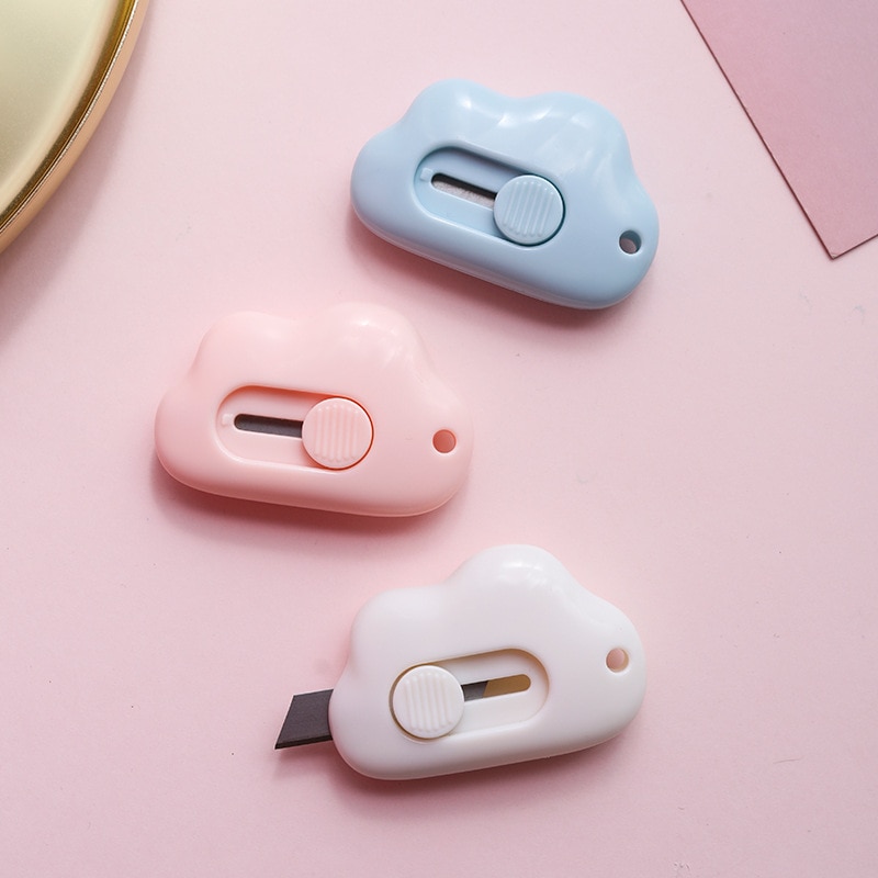1PCS Cute Cloud Color Mini Portable Utility Knife Paper Cutter Cutting Paper Razor Blade Office Stationery Papelaria Escolar