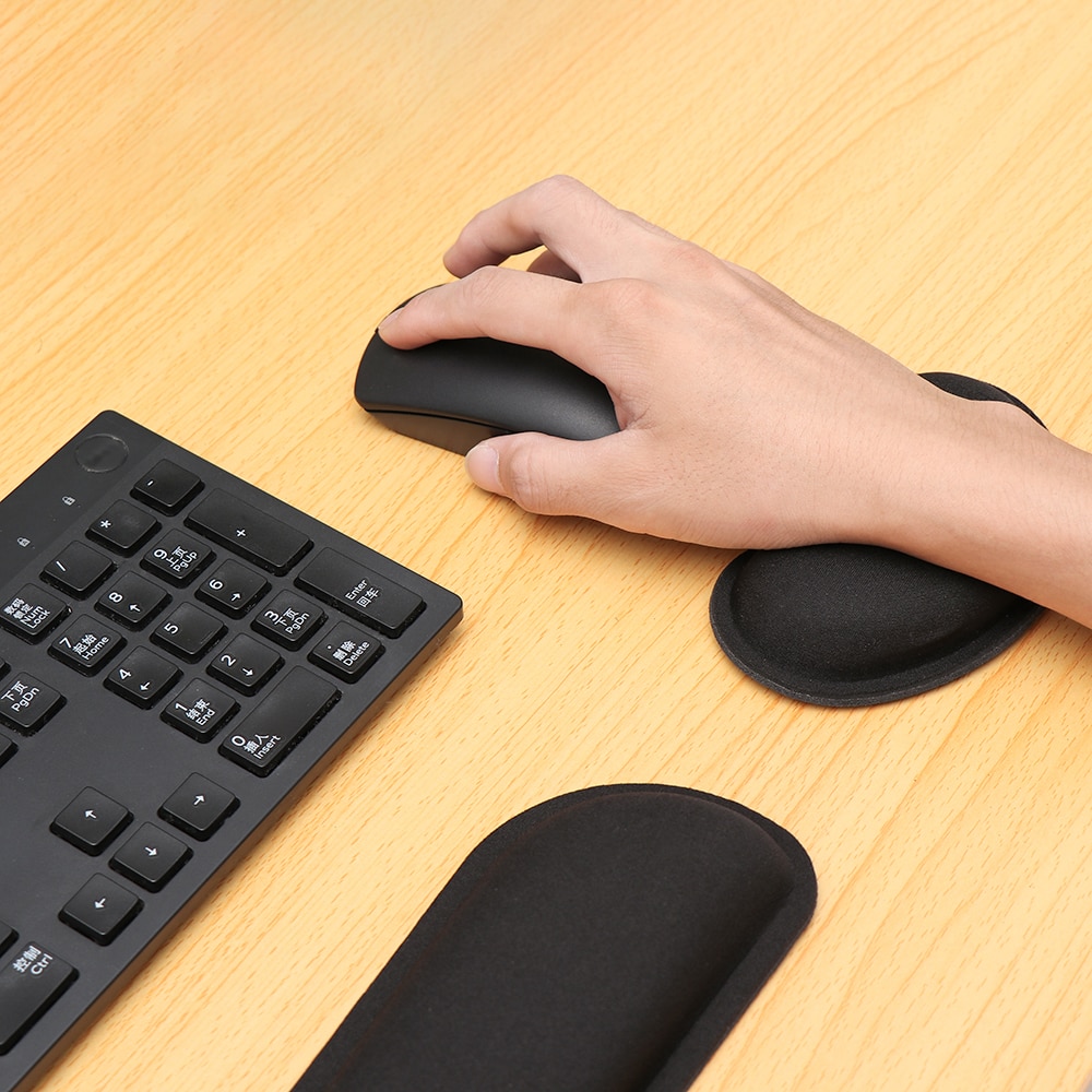 1Set Game Mouse Mat Memory Sponge Keyboard Ergonomic Wrist Rest Pads Anti Slip Hand Support Office Supplies Computer Laptop Acce