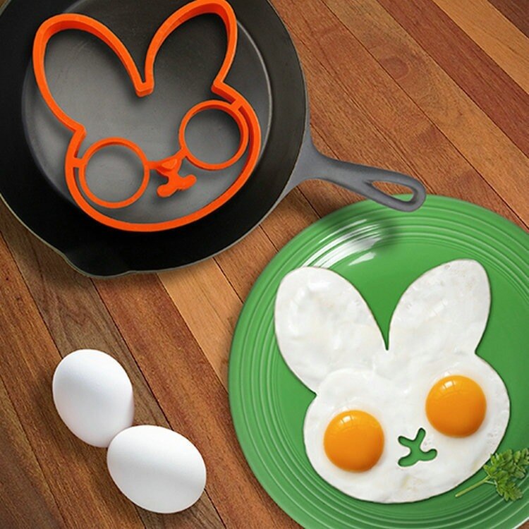 1Pc Ontbijt Siliconen Glimlach Schedel Uil Fried Egg Mold Pancake Ei Ring Shaper Grappige Creatieve Keuken Tool
