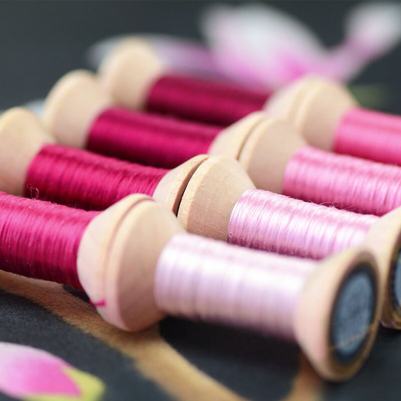 20 meters each spool Silk thread spool embroidery DIY handmade embroidery thread charming pink