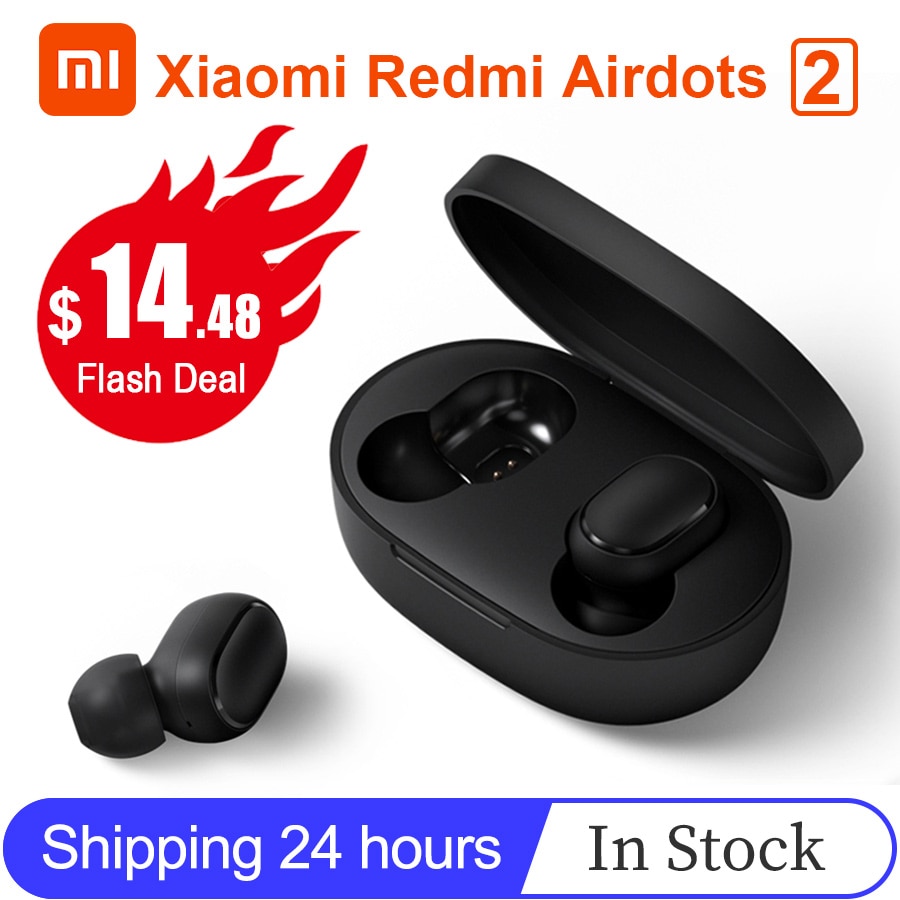 Xiaomi-Auriculares intrauditivos estéreo Bluetooth 5.0 con micrófono, audífonos inalámbricos TWS con control AI, con estuche de carga, Redmi AirDots 2