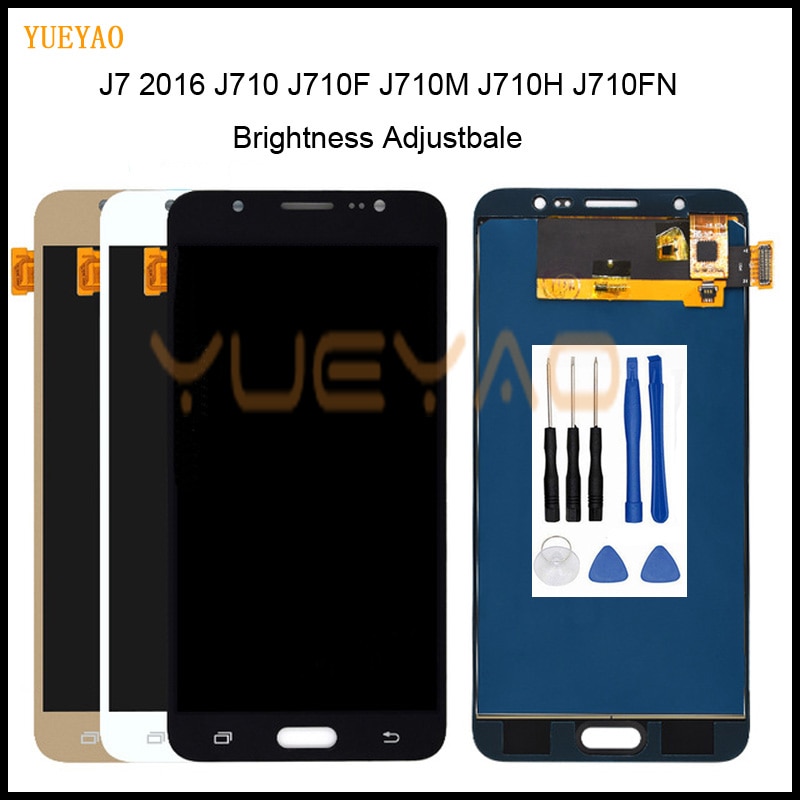 Pour Samsung Galaxy J7 LCD J710 SM J710F J710FN J710M J710H J710A DS écran LCD + écran tactile numériseur assemblage outils gratuits