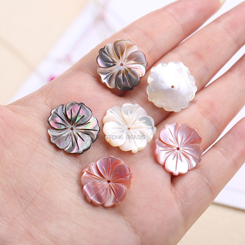 10 Pz/lotto Naturale Bianco Nero Rosa della perla della Margherita Del Fiore della Rosa Branelli Allentati Borsette Monili Che Fanno 8 millimetri-18mm Decorazioni regali