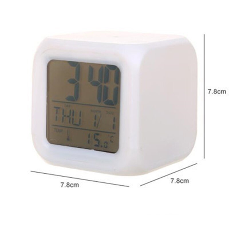 Alarm Clock Sublimation LED Digital Clock 7 Color Changing Light Night Glowing Kids Desk Clock Children Christmas