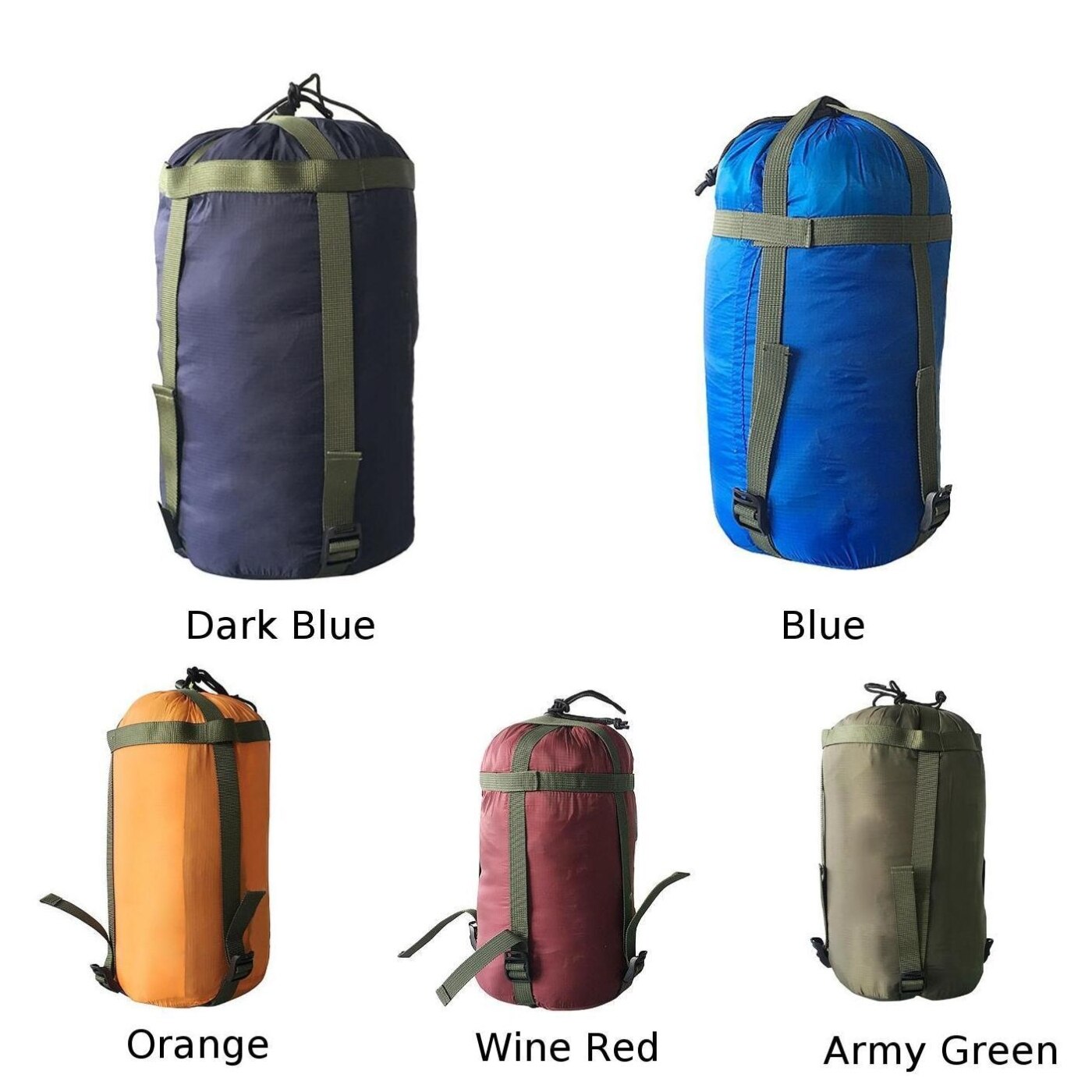 Vandreture rejsetaske udendørs soveudstyr flerfarvet løbebånd arrangør udendørs camping kompression sovepose
