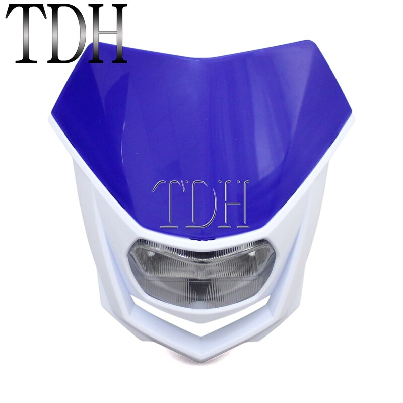 Faro Universal para motocicleta, Enduro, Motocross, Enduro, máscara de carenado para Yamaha WRF250 400 450 YZ TTR WR: 030 white blue