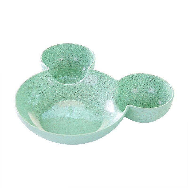 Tazón de alimentación de bebé con dibujos animados, tazón de arroz de paja de trigo para niños, plato de cena bonito, vajilla de comida para bebé