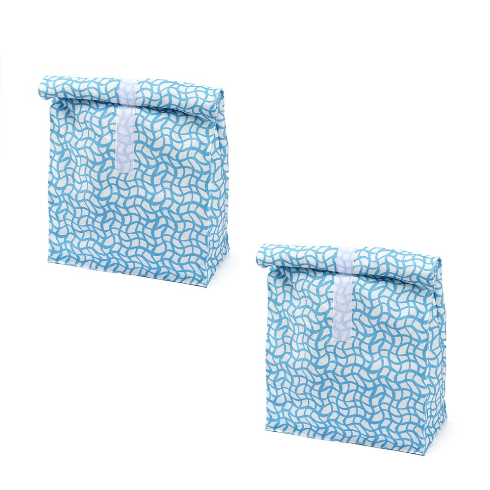 Lunch Bag – Insulated Thermal Tear– Reusable Waterproof Lunch Holder Bags Folds Out Into Placemat - Includes Nifty Utensil Pouch: Sky Blue