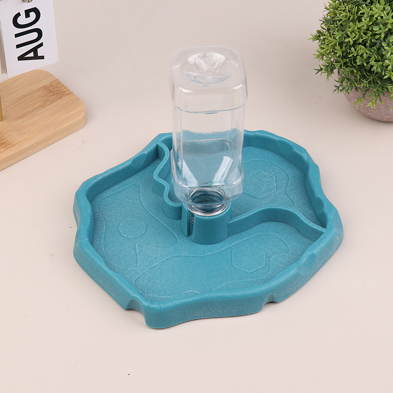Voerbak voor reptielen, automatische waterbak, voerbak voor schildpadden, kleine voerbak voor reptielen en amfibieën, verwijderbare voerbak voor huisdieren.: Donkerbruin