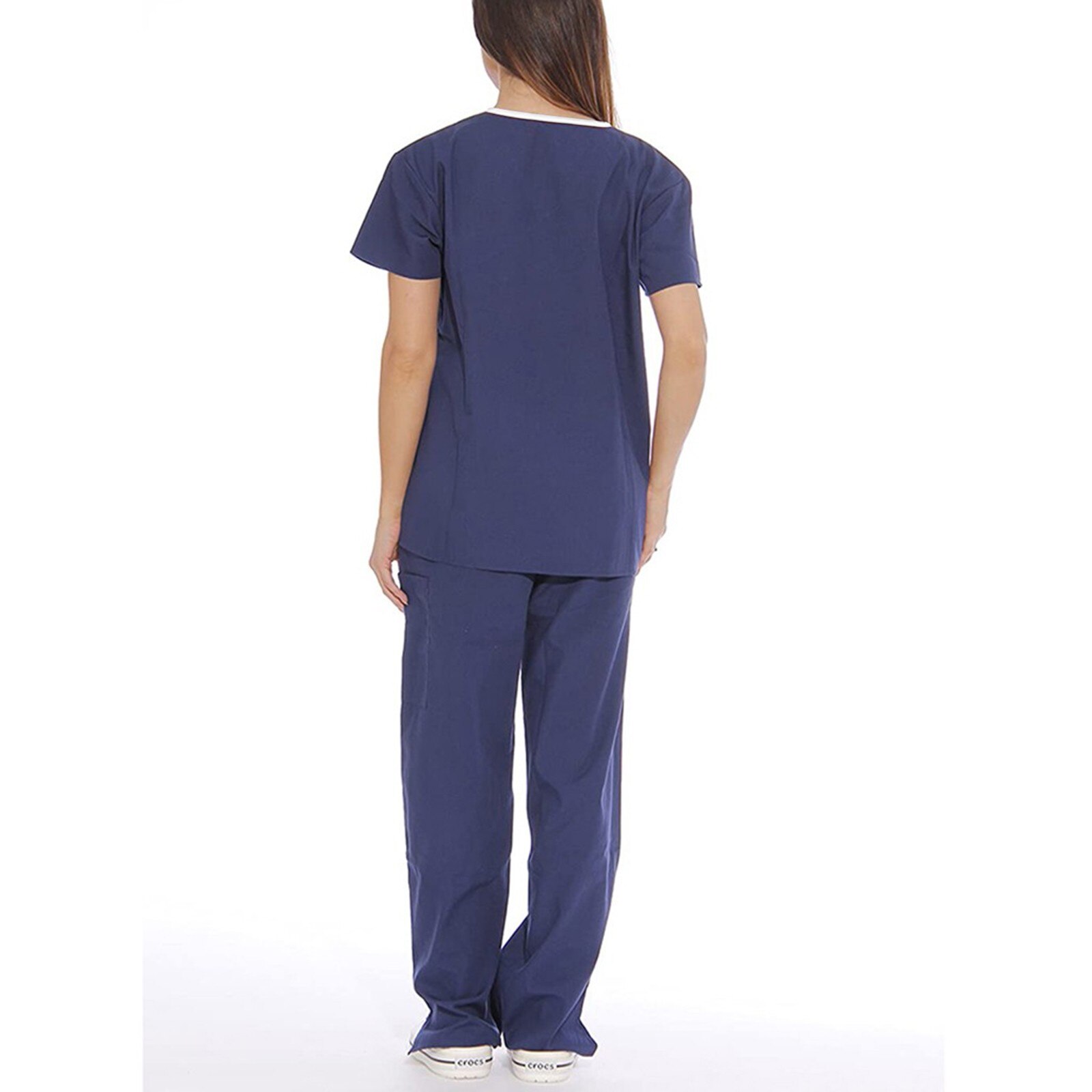 Nurse Uniform Set Women Short Sleeve V-neck Tops+pants Nursing Working Uniform Set Suit Dentista T Shirt Women Scrubs Women