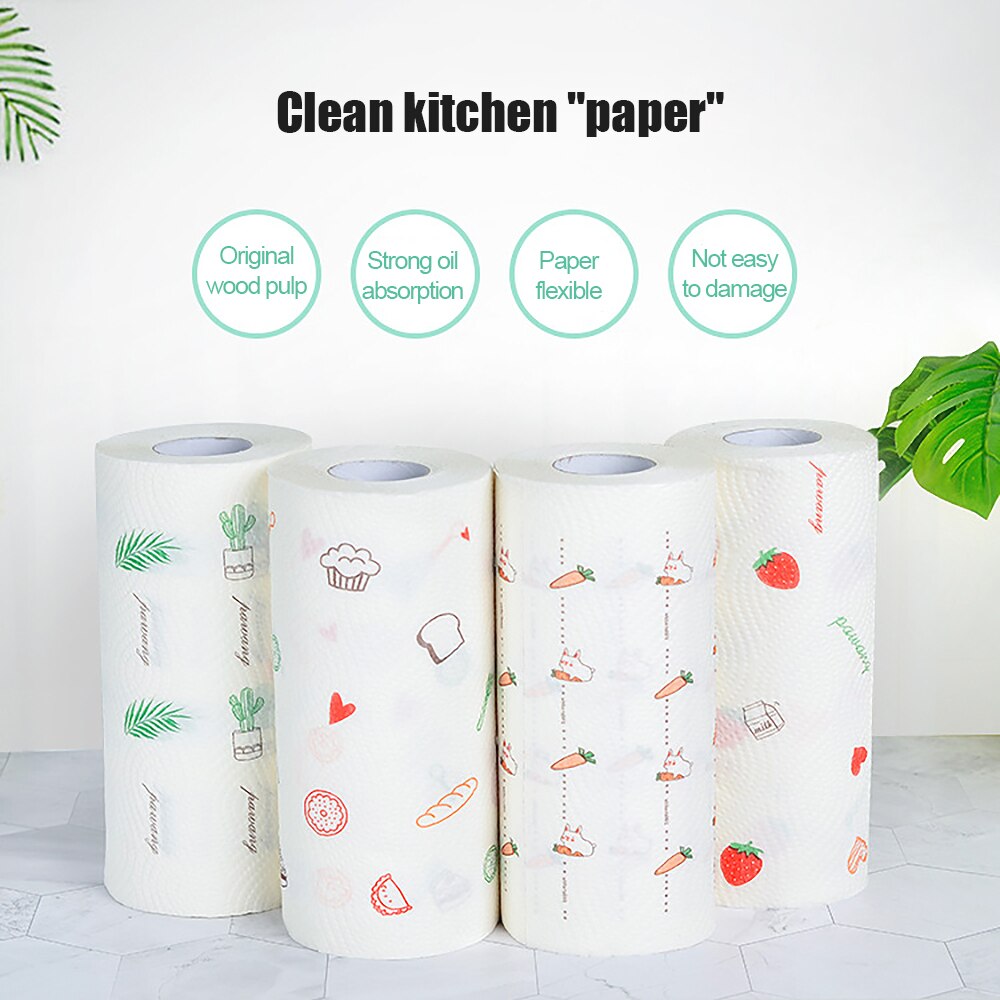 Cichen Paper Disposable Natural Paddle Printed Kitchen Paper To... – Grandado