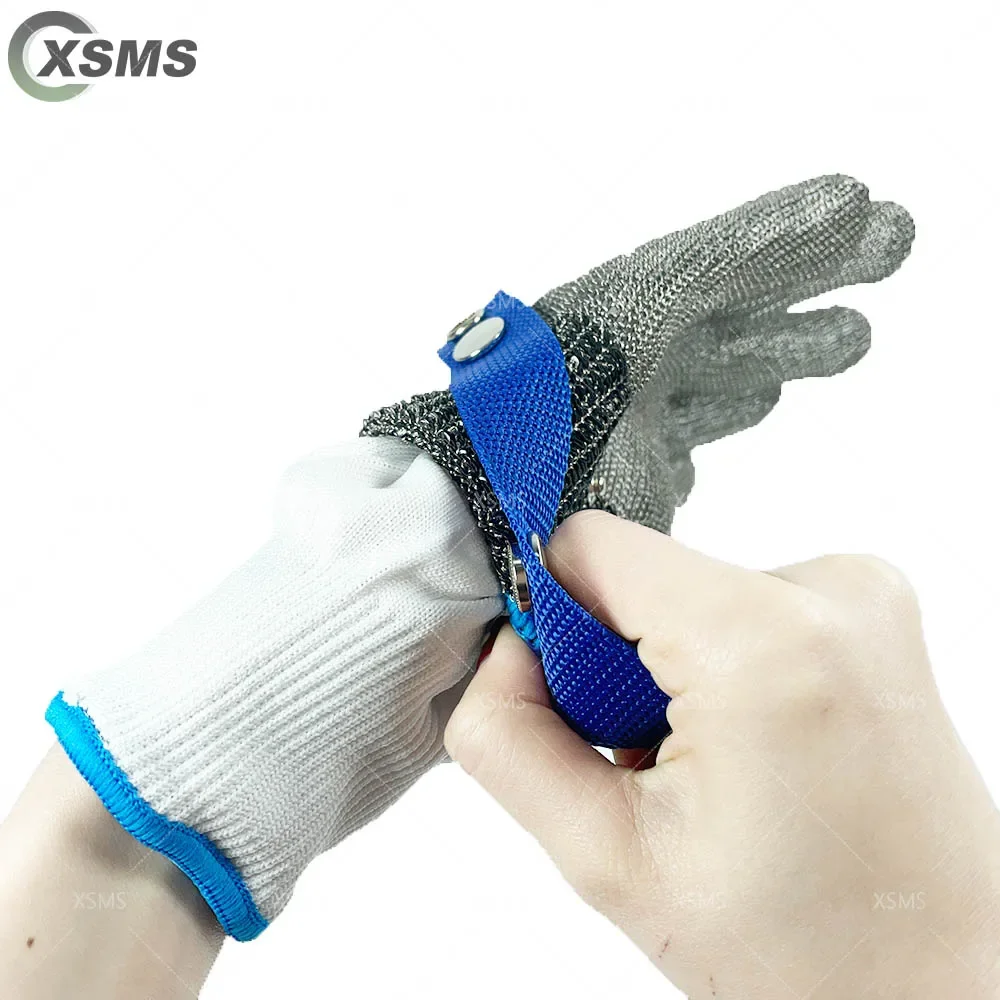 Schnittschutzhandschuhe, sicher, schnittfest, stichfest, Edelstahldraht, Metallgeflecht, Metzger, schützt Fleisch, schnittfeste Handschuhe ANSIA5