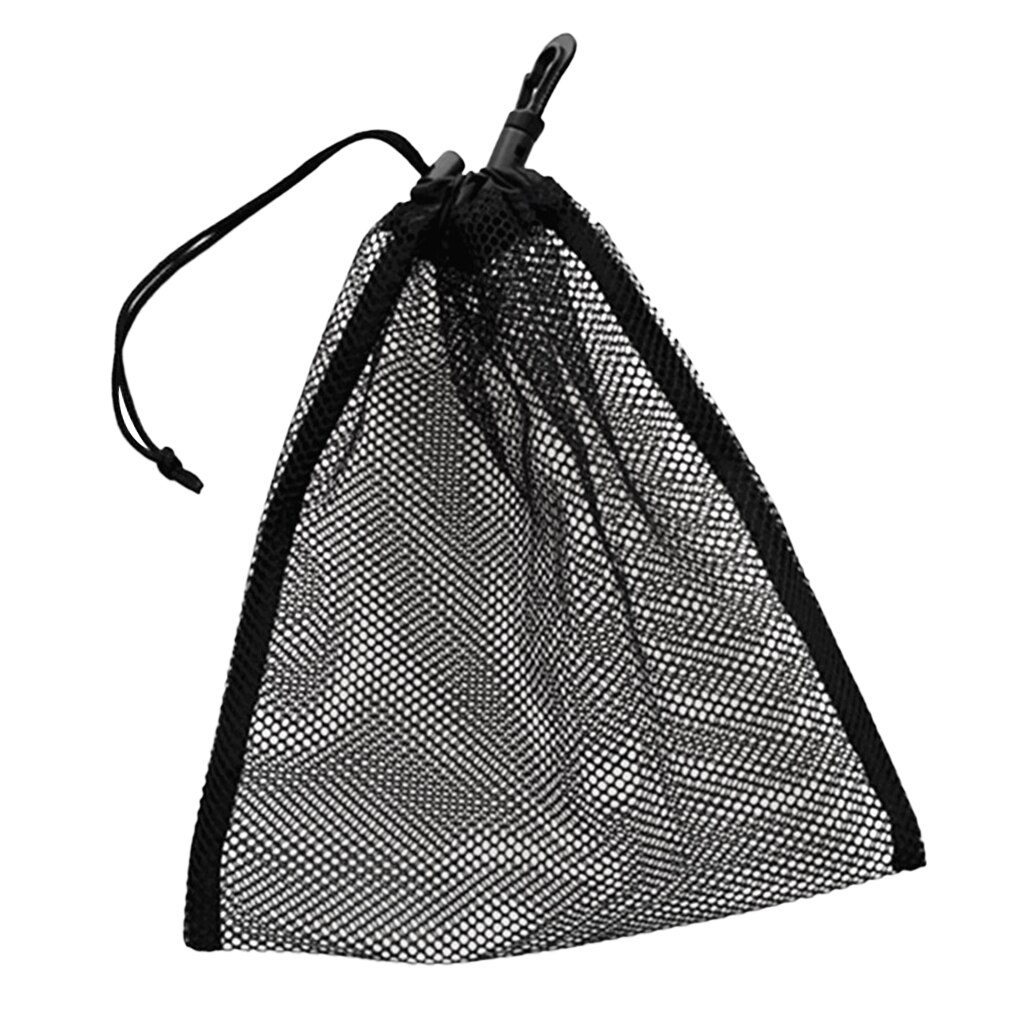 20x24cm Black Durable 600D Mesh Nets Bag Pouch Golf Tennis 30 Balls Carrying Holder Storage Clip On Caddy Pouch