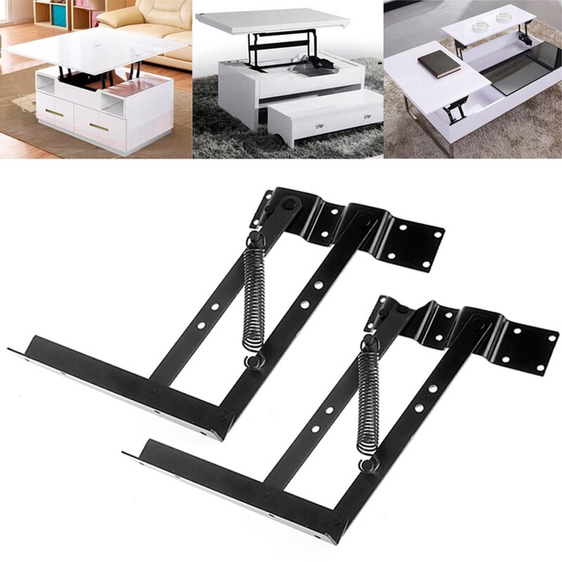 1Pair Lift Up Top Coffee Table Lifting Frame Mechanism Spring Hinge Hardware