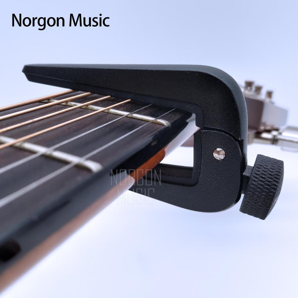 Flanger-cejilla de guitarra acústica de Metal, guitarra eléctrica clásica, ukelele, cejilla de aleación de Zinc, piezas y accesorios de guitarra, FC-09 Musical: Black