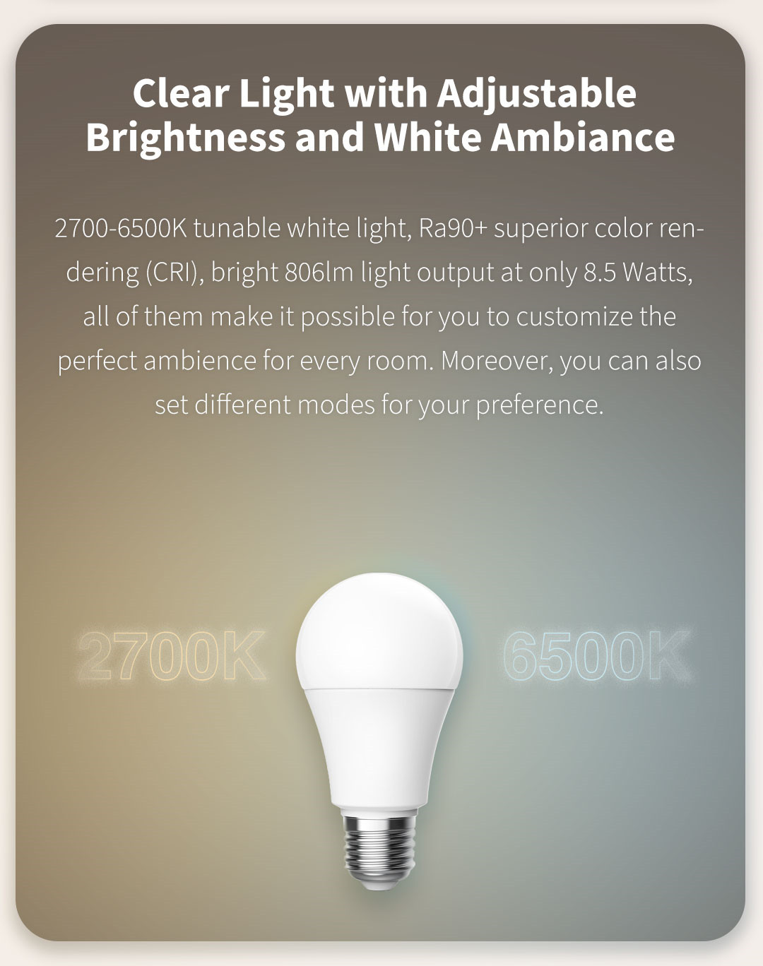 Nueva bombilla LED inteligente Aqara T1 Zigbee 3,0 E27 2700K-6500K 220-240V bombilla remota inteligente para Xiaomi Mi homeKit hogar inteligente