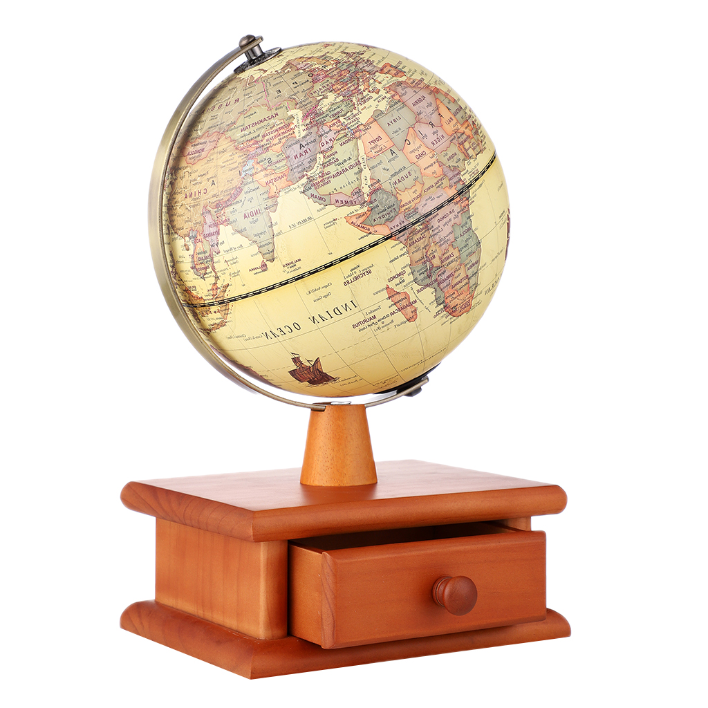 20cm World Earth Globe Map Geography LED Illuminated for Desktop Decoration Home Office School Students