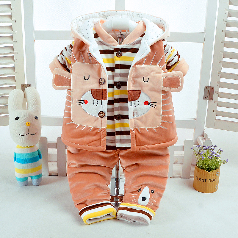 Baby girl lovely cotton-padded jacket suits 8