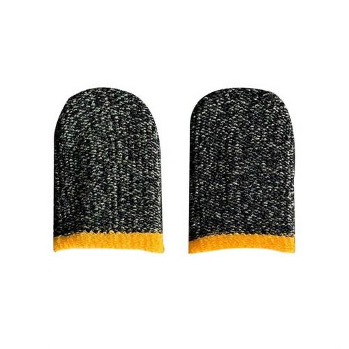 Ademend Game Controller Vinger Cover Zweet Proof Niet-Kras Gevoelige Touch Screen Gaming Vinger Duim Mouw Handschoenen 2 Stuks: Black Yellow