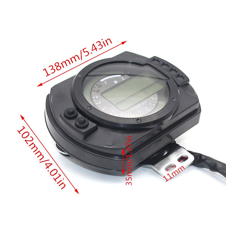 7 Color 12500Rpm Display Motorcycle Digital Speedometer Lcd Gauge Speedometer Tachometer Odometer Instrument Adjustable