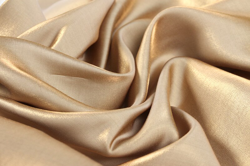 Gradiënt Goud Zijde Super Zachte Hoge Drape Glinsterende Satijn Zijde Stof Zijdeachtige Trouwjurk Shiny Stof Katoen