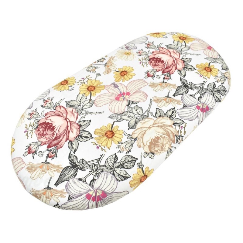 Cesta de Moisés para bebé, estampada sábana para el cuidado de la cuna, almohadilla cambiante, colchón, cubierta extraíble, Mini cama cuna, Protector L4MC: 6
