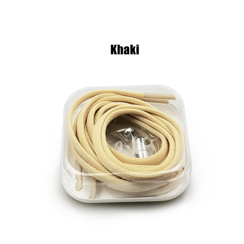 Boxed no tie snørebånd runde elastiske snørebånd til børn og voksne snørebånd til: Khaki