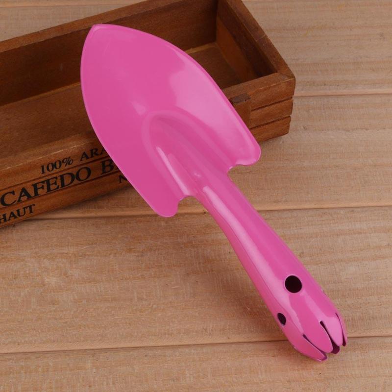 Mini pelle râteau jardin plante outil Sharp intégré fer petite pelle jardin pelle matériel jardinage outils (rose)