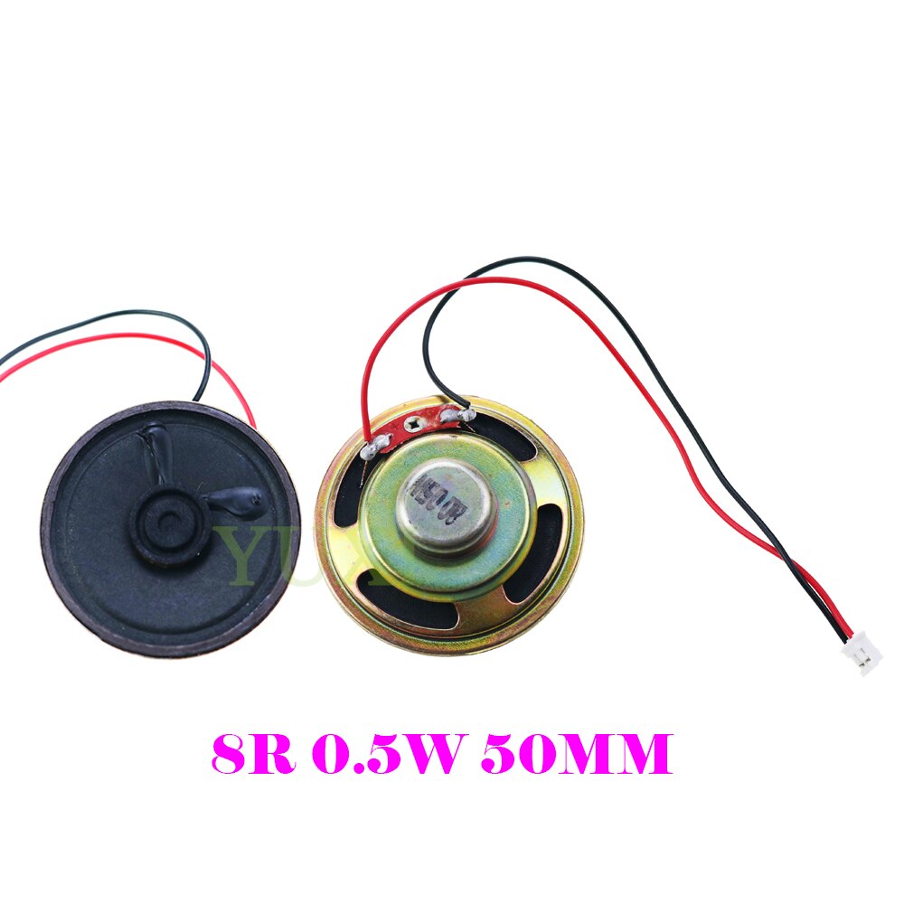 YUXI 1 stücke Ultra-dünne Lautsprecher 8 Ohm 8R 0,5 W Lautsprecher Durchmesser 20mm 23mm 28mm 30mm 36mm 40mm 50mm 57mm Mit P 2,0 Terminal Draht: Rosa