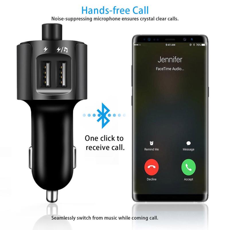 Bluetooth Auto Fm-zender Draadloze Radio Adapter MP3 Speler Plus USB charger: A