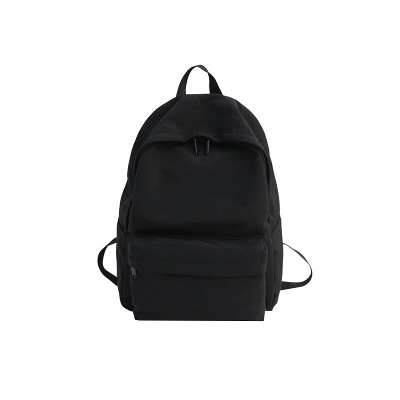 Hocodo Effen Canvas Rugzak Voor Tieners Vrouwen Casual Grote Capaciteit Schooltas Eenvoudige College Wind Rugzak Mochila: Black