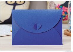 Retro Liefde Brief Aftrek Envelop Creatieve Romantische Liefdesbrief Envelop Verdikking 250 Gram Parel Envelop Tas 10 stks/partij: Royal blue