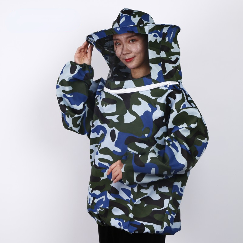 Costume d'apiculture pliable, ensemble veste et voile, combinaison de protection pour apiculture à Double fermeture éclair, vêtements anti-abeilles avec chapeau