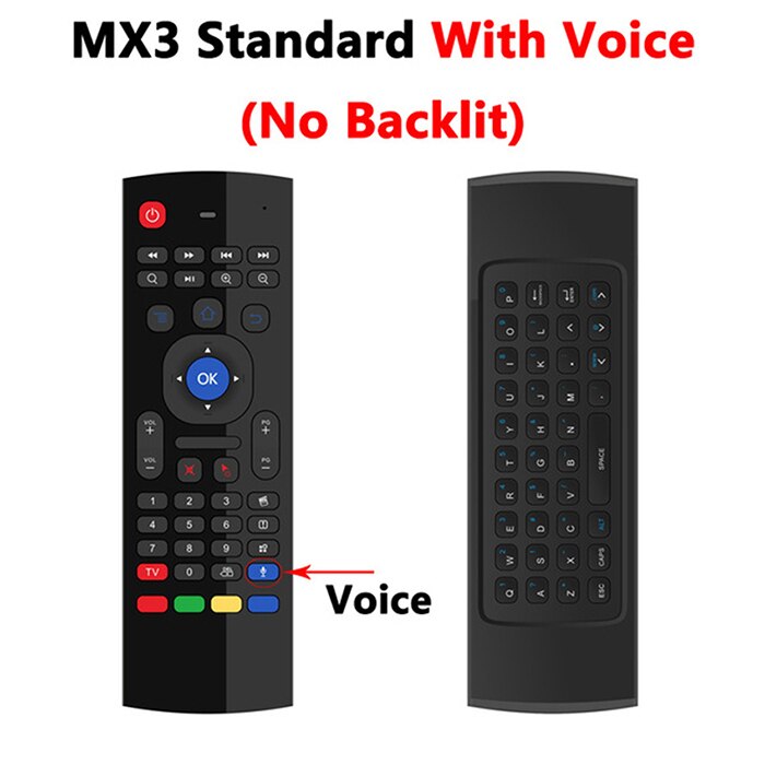 MX3 MX3-L Air Fly Mouse 2.4GHz Wireless Keyboard Remote Control Somatosensory IR Learning Mic for Android TV Box: MX3 voice