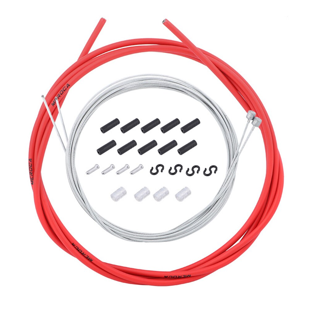 Mountain Road Bike Brake Line Cable Replacement MTB Bicycle Derailleur Shift Inner Tube Wires Cycling Equipment: Red Shift Set