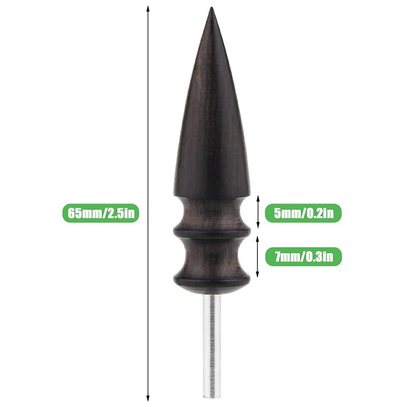 -Leather Burnisher,Ebony Wood Leather Burnishing Bit Tool with 4486 Chuck Compatible for Rotary Dremel Tool to Burnishing