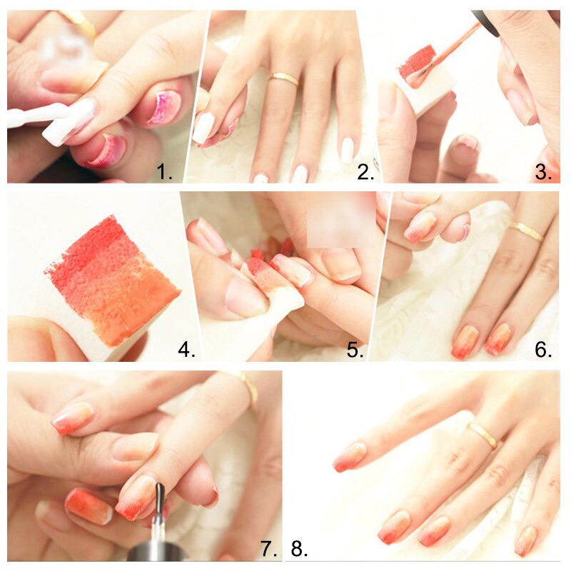 DIY esponja para uñas, 50 Uds., Color degradado, herramienta de pulido para decoración de uñas H7JP