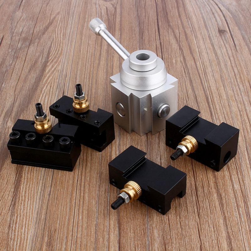 Mini CNC Lathe Tool Holder Quick Change Tool Post Cutter Holder Screw Kit Set Boring Bar Turning Facing Holder Wrench