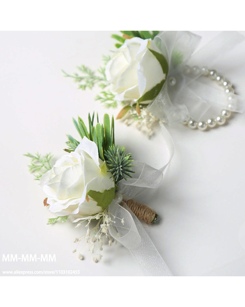 MM Boutonniere und Taillen-Corsage-Set für Hochzeit für Mann, Bräutigam, Trauzeuge, Seidenblumendekoration, Hochzeitsaccessoires