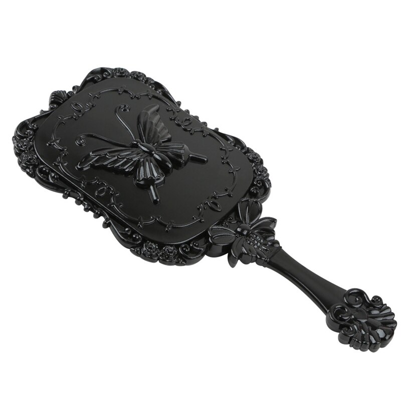 Schattige vlinder make-upspiegel van plastic, vintage vierkante vorm, handzame, draagbare cosmetische spiegels, retro patroon schoonheidsspiegel