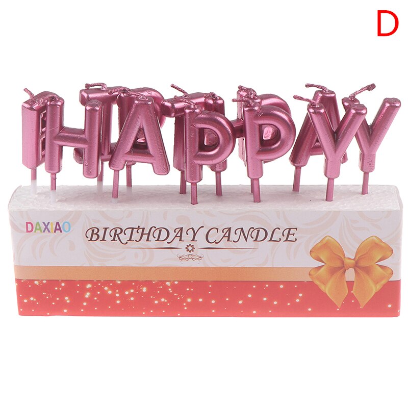 1set Happy Birthday Letter Cake Birthday Party Festival Supplies Lovely Birthday Candles for Kitchen Baking: D