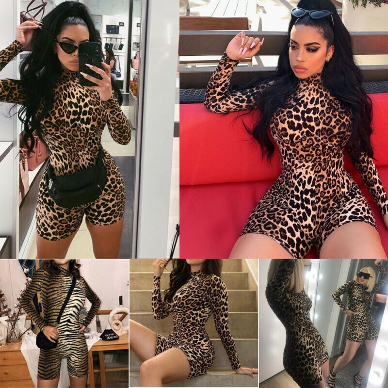 Mono de verano con estampado de tigre y leopardo para mujer, ropa de , mono, Pantalones
